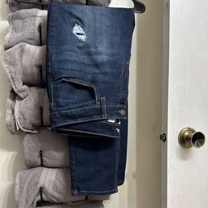 Distressed Dark Blue Women's Jeans PETITE